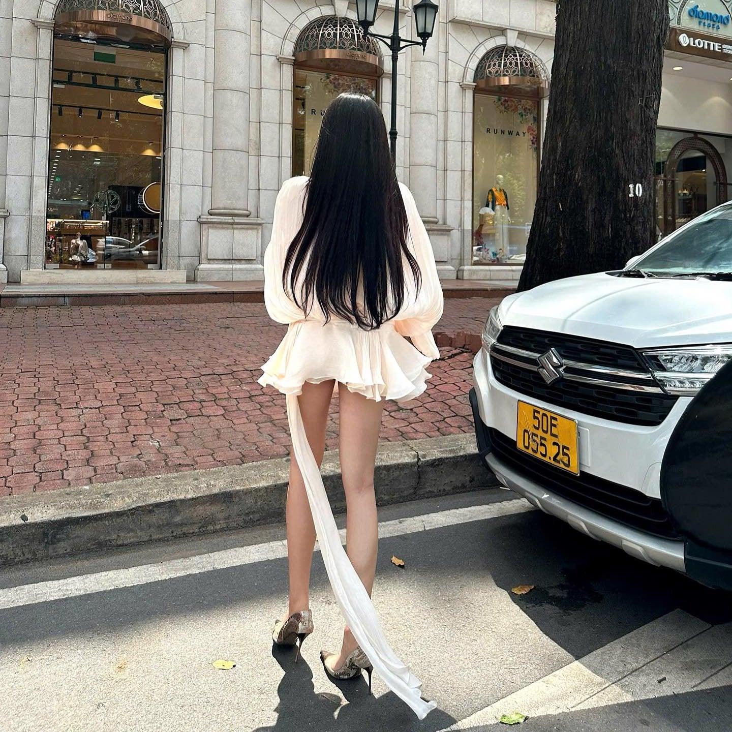 TARO | Pleated Ruffled Mini Dress