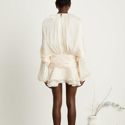 TARO |  Pleated Ruffled Mini Dress